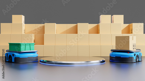 Obraz na plátně Podium products to simulate the factory system.