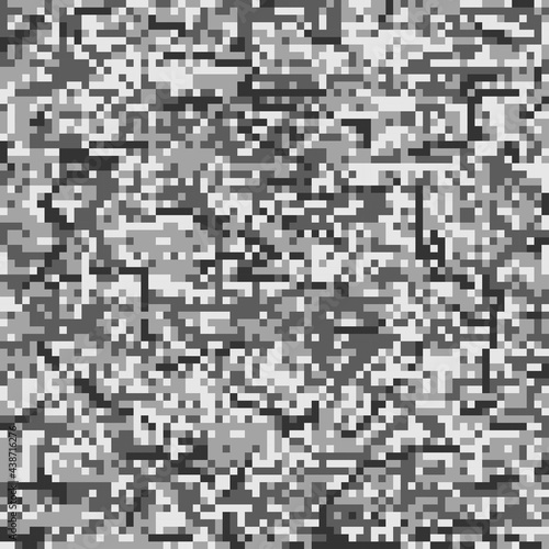 military print grey pixel camouflage, army seamless pattern © keni