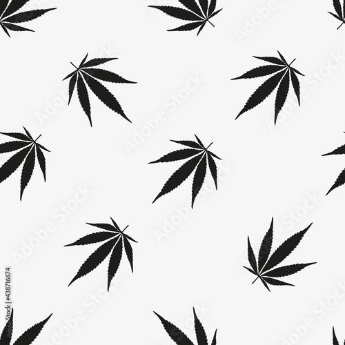 vector, seamless cannabis print on a white background, print for clothes or print