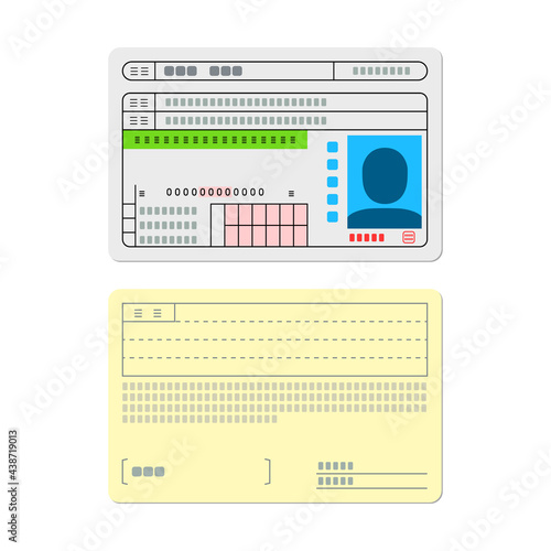 免許証の両面イラスト(黄緑)