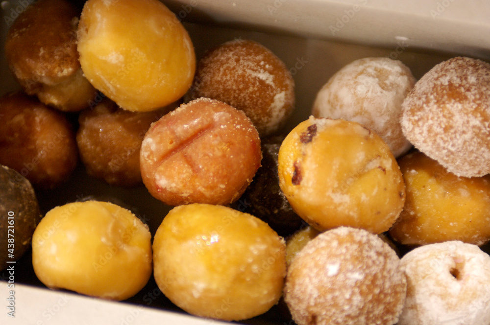 Donut holes, 'Tim Bits' at a Tim Hortons Donuts in Canada. Donut holes, 'Tim Bits' at a Tim Hortons Donuts in Canada.