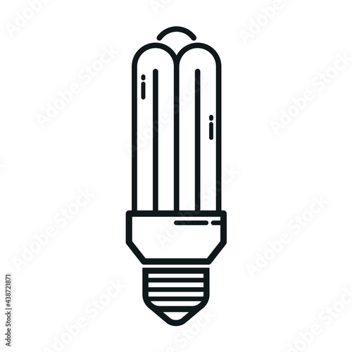 Fluorescent lamp icon for houses and apartments.