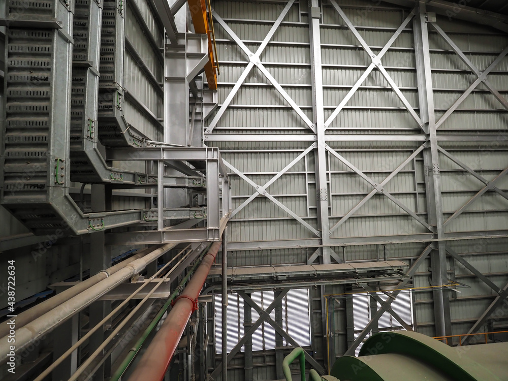 Conduit and cable tray was installed in power plant which popular in industrial zone.