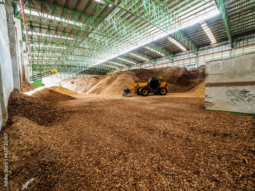Photos Wood chipper was kept in biomass power plant by apply to fuel of burner