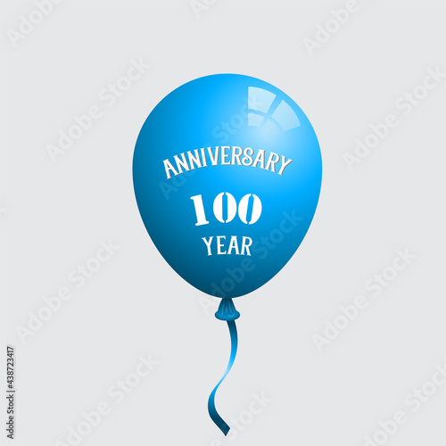 Happy 100th anniversary balloons greeting card background