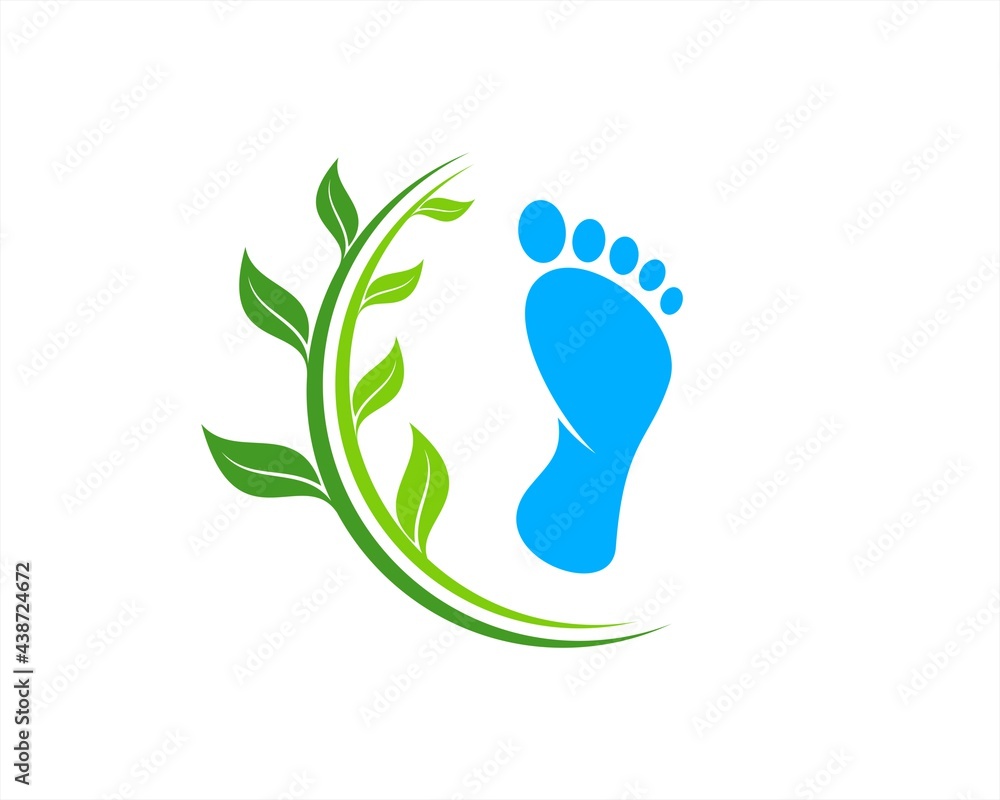 Circular nature leaf with foot care inside Circular nature leaf with foot care inside