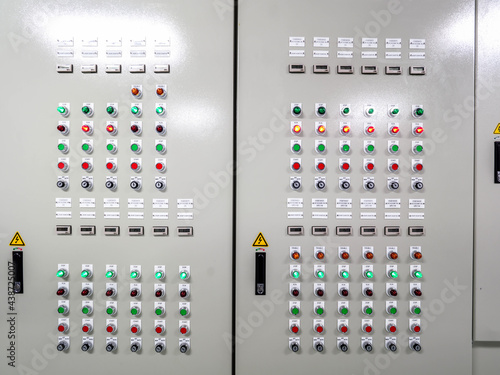 Many lamp of control panel in power plant. photo