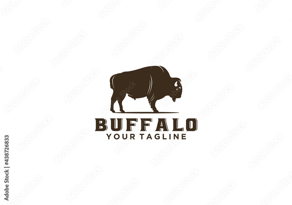 Obraz premium buffalo logo in white background