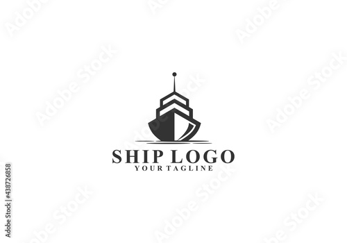 logo of a ship sailing in the ocean