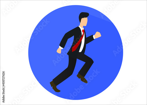 Businessman is runing icon vector isolated.
