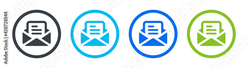 Email message icon. Open mail vector symbol.