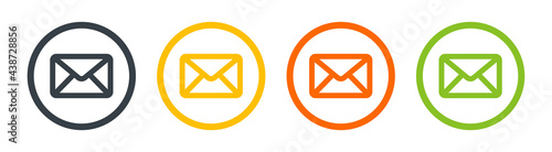 Message, envelope, mail, e-mail icons set for apps and websites. Vector illustration