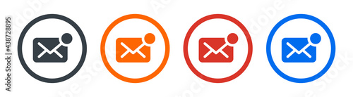 Email notification icons set symbol vector