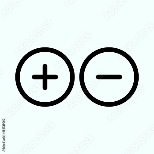 Plus and less icon simple add sign vector cross illustration - Vector