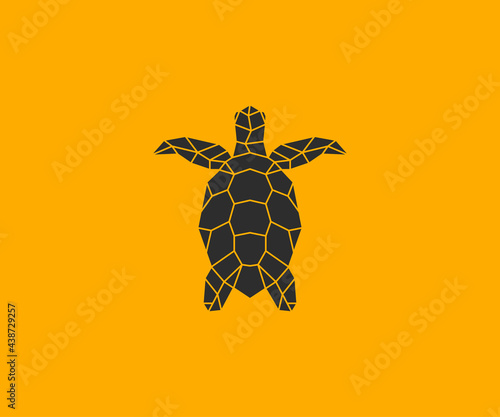 Geometric Modern Turtle, Animal Logo Design Vector