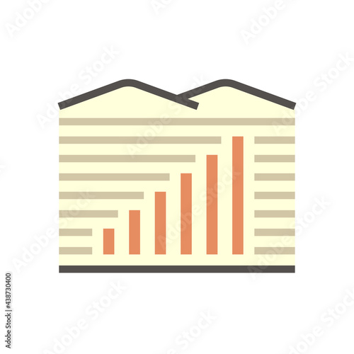 Land values vector icon. Consist of area, growth graph or value investing. For land investment concept, profit, wealth, value, income. Also for business i.e. owned, sale, develop, rent, buy. 64x64 px.
