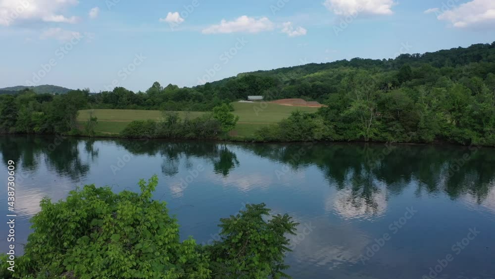 Aerial view of Clinch River and fields revealing an industrial park... Aerial view of Clinch River and fields revealing an industrial park...