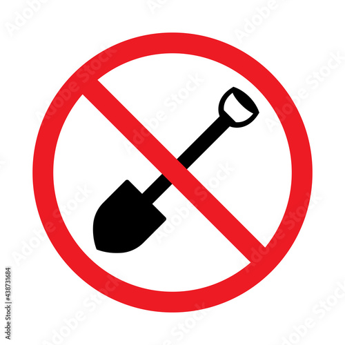 no digging sign icon vector