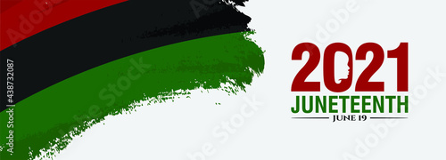 2021 Juneteenth Freedom Day. June 19. Vector logo. Banner design. Illustration.