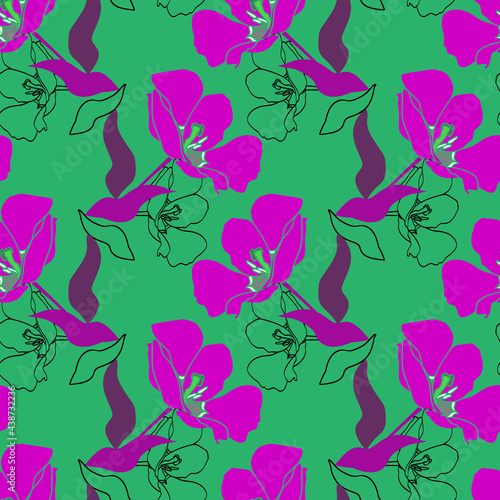 Image on a white and colored background.Pattern seamless Design Textile Paper Advertising. 