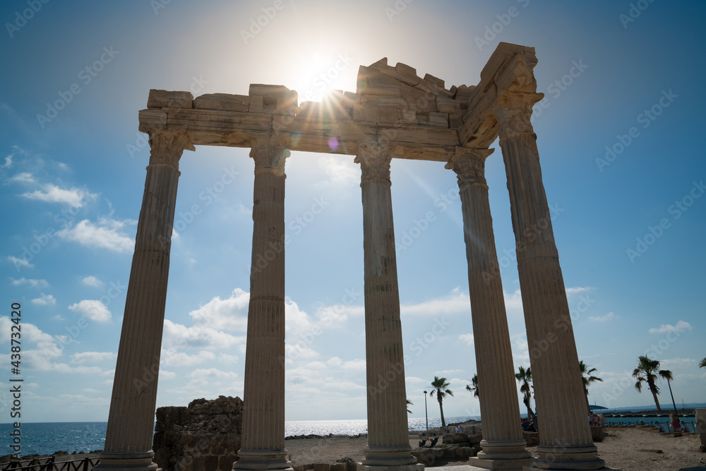 Historical city Temple of Apollon ruins. Manavgat, Side, Antalya TURKEY Historical city Temple of Apollon ruins. Manavgat, Side, Antalya TURKEY