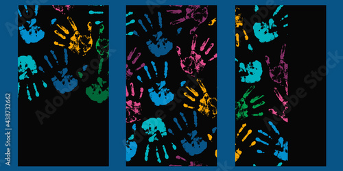 set of templates for stories with handprints