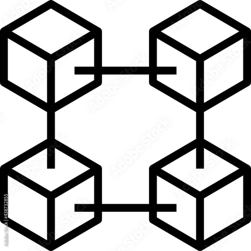 blockchain modern line style icon