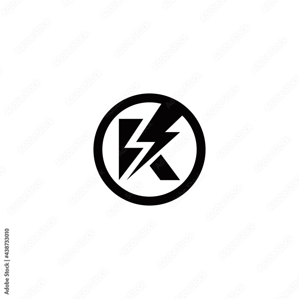 k initial electric logo design vector template k initial electric logo design vector template