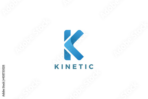 Letter K blue color unique business logo