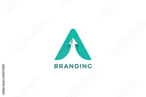 Letter A triangle arrow improvement business logo