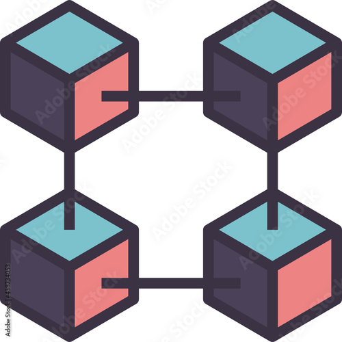 blockchain outline style icon