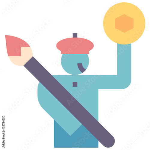 artist flat style icon