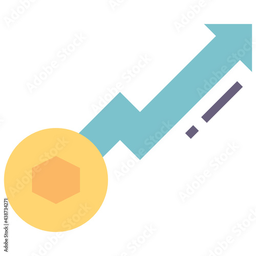 increasing flat style icon