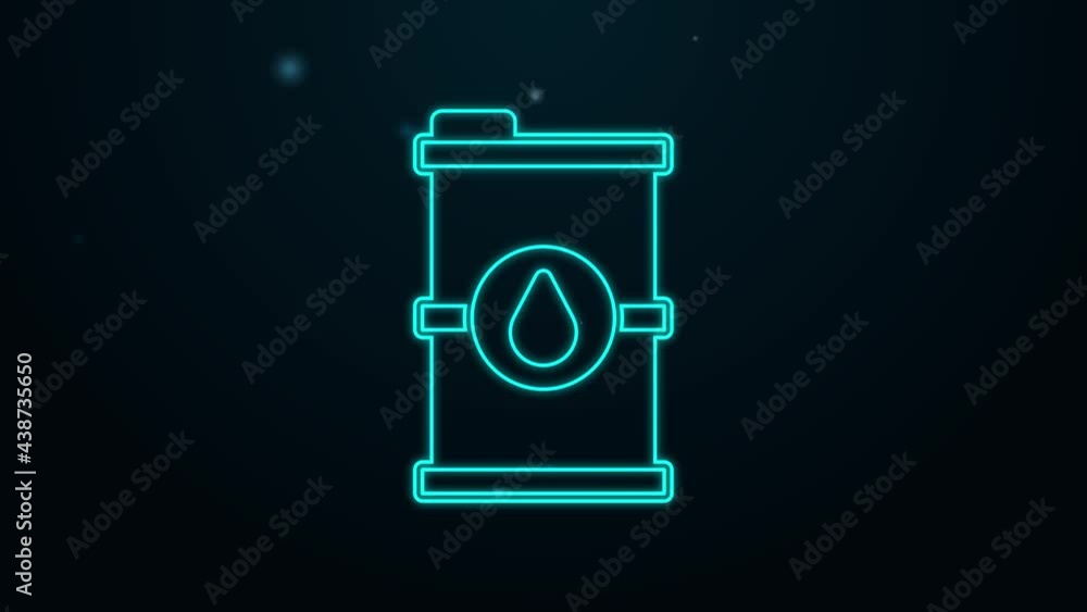 Glowing neon line Bio fuel barrel icon isolated on black background. Eco bio and canister. Green environment and recycle. 4K Video motion graphic animation Glowing neon line Bio fuel barrel icon isolated on black background. Eco bio and canister. Green environment and recycle. 4K Video motion graphic animation