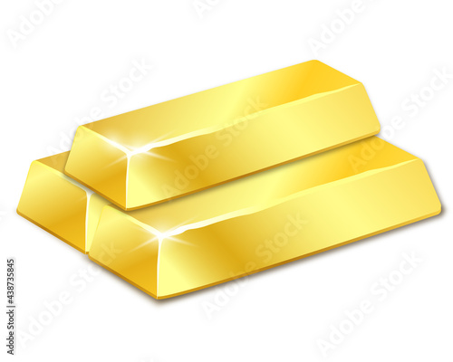Gold bars isolated on white