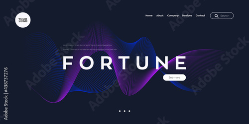 Landing page. web header vector line background for website, banner, template.