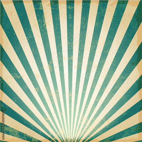New vector Vintage blue rising sun or sun ray sun burst retro background design
