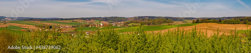 High resolution stitched panorama of a beautiful spring view near Bad Griesbach  Bavaria  Germany