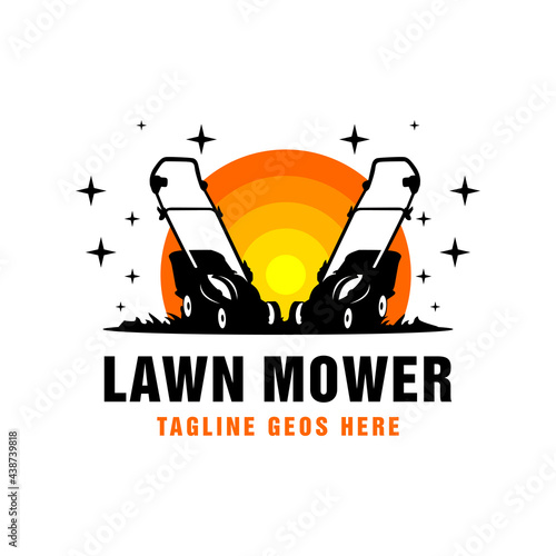 garden lawn mower logo