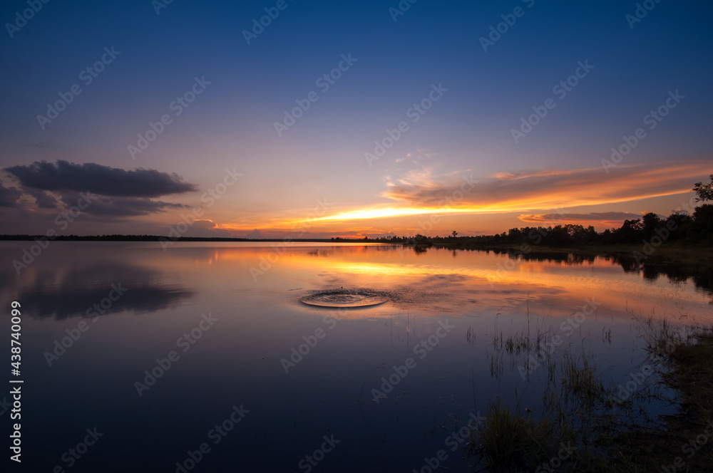 Beautiful twilight sky with cloud before sunset morning background image