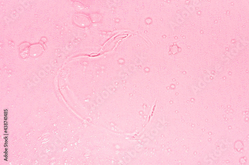 Εκτύπωση καμβά Soft light pink slime with heart shape, gold glitter and small bubbles texture, abstract girlish love background