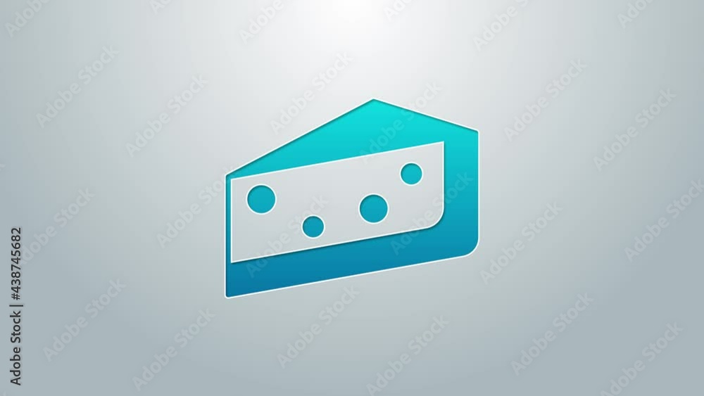 Blue line Piece of cake icon isolated on grey background. Happy Birthday. 4K Video motion graphic animation Blue line Piece of cake icon isolated on grey background. Happy Birthday. 4K Video motion graphic animation