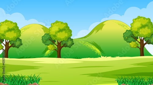 Blank nature park landscape scene at daytime