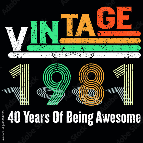 vintage 1981 40 years of being awesome Retro 40th Birthday
