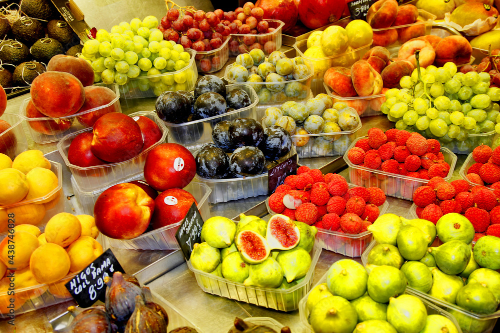 fresh fruits in the bazaar in barcelona ,spain