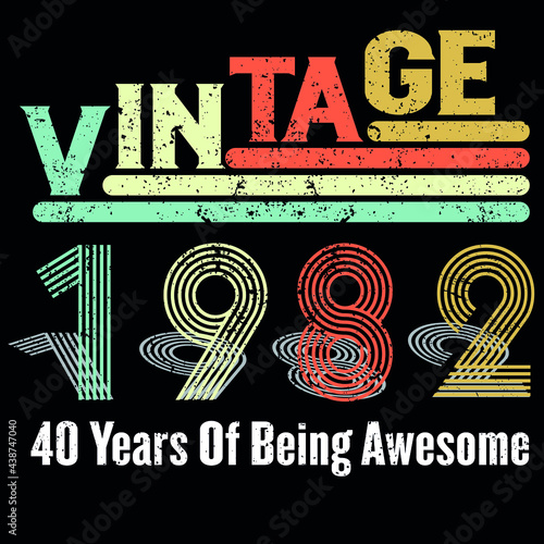 vintage 1982 40 years of being awesome Retro 40th Birthday