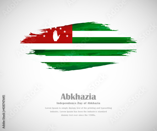 Abstract brush painted grunge flag of Abkhazia country for Independence day