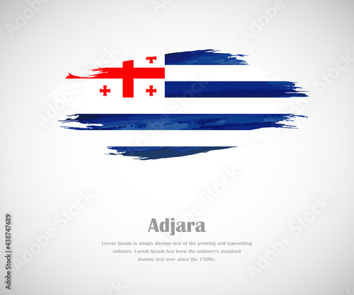 Abstract brush painted grunge flag of Adjara country for national day
