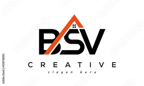 BSV letters real estate construction logo vector photo