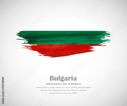Abstract brush painted grunge flag of Bulgaria country for Independence day